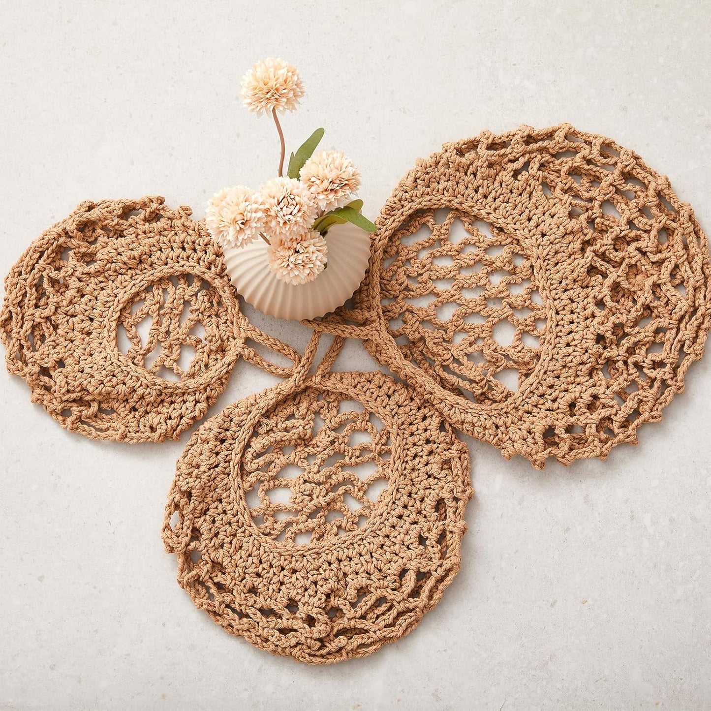 Honeydak Boho Decor Hanging Wall Baskets for Kitchen 3 Pack Teardrop Baskets with Hooks Storage Fruit Onion Vegetable Potato for Home 3 Sizes(Linen,Teardrop,Jute)