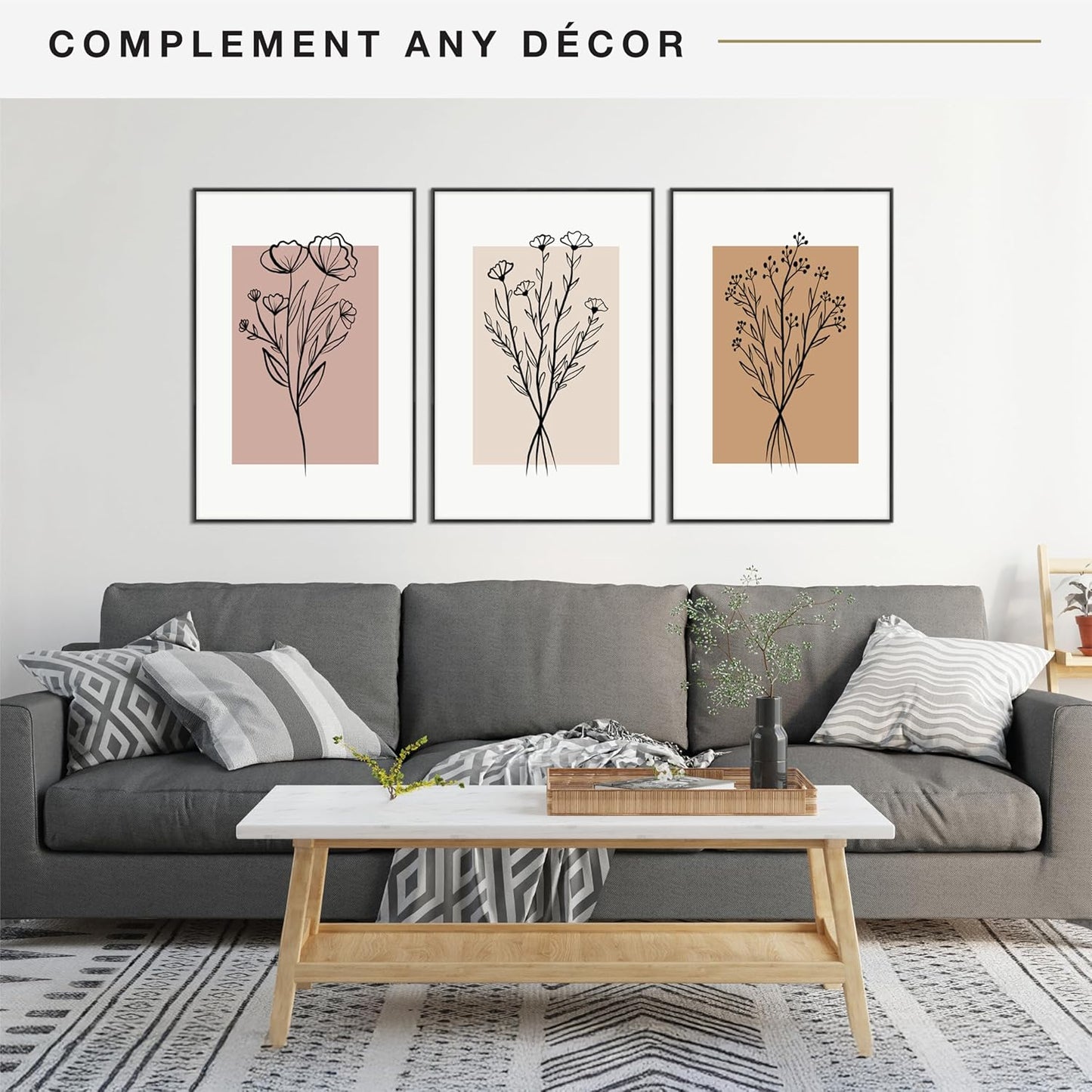 MCS Original Poster Frame 24x36 Black Lightweight Vertical & Horizontal Wall Hanging Large Picture Frame for Posters, Art Prints & Gallery Wall (6-Pack)