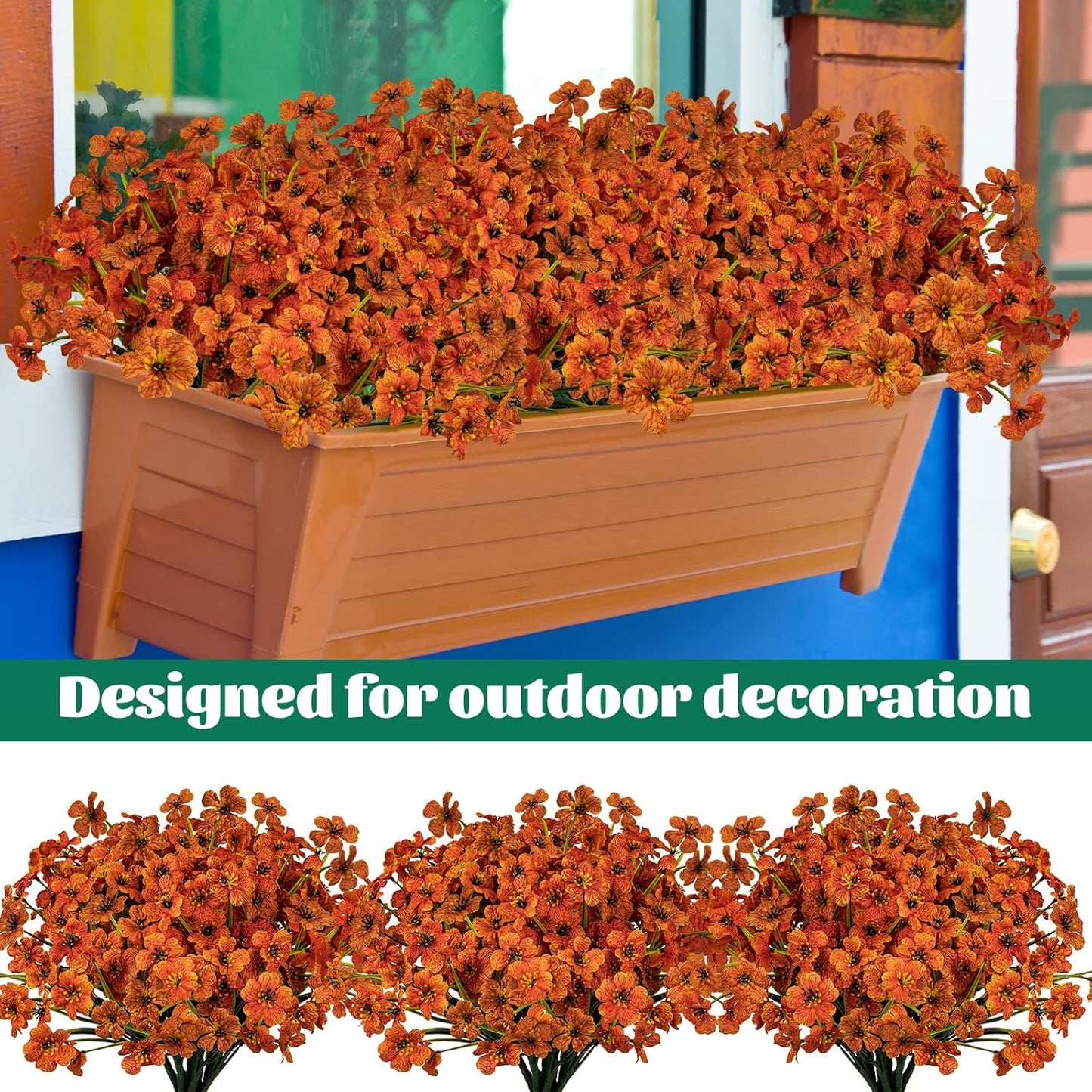 Lnoicy Artificial Greenery Plants Outdoor UV Resistant Fake Plants Boxwood Shrubs Grass,20 Bundles for Farmhouse Home Garden Office Patio Backyard Wedding and Indoor Outdoor Decoration