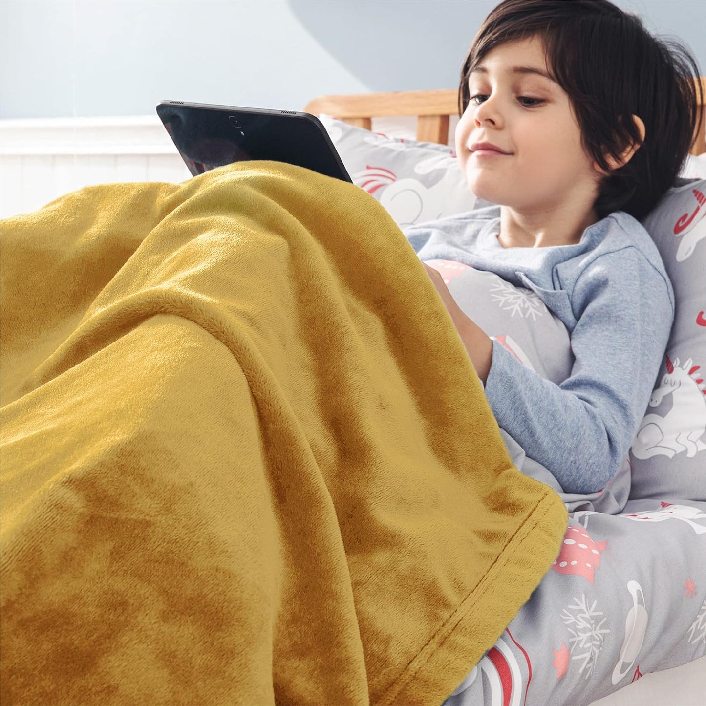 Bedsure GentleSoft Fleece Throw Blanket for Couch Grey - Lightweight Plush Fuzzy Cozy Soft Blankets and Throws for Sofa, Couch, Travel, Camping, 50x60 inches - Colors B