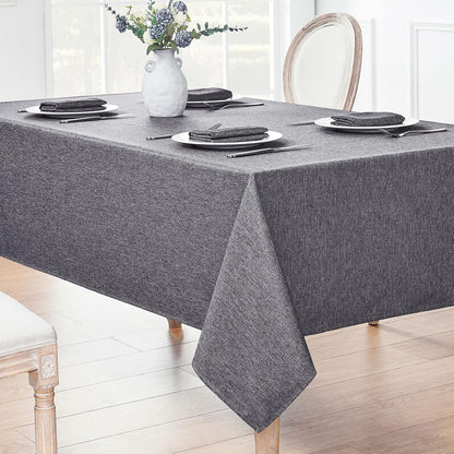 Veblandy Rectangle Tablecloth Waterproof Linen Textured Table Cloth Stain and Wrinkle Resistant Washable, Decorative Fabric Table Cover for Dining, Party and Camping (Sage Green, 52 * 70)