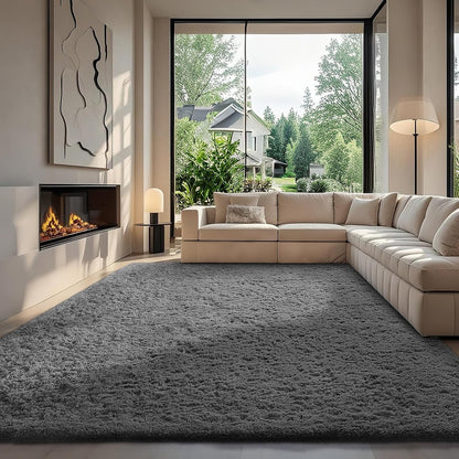 Ophanie Round Rugs 5Ft Ivory Circle Area Rug, Nursery Room Decor, Christmas Aesthetic Bedroom Home Circular Carpet 5 Foot, Fluffy Fuzzy Shag Plush Cream Living Room Rugs for Kids Boys Girls Teen Baby