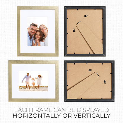 Sheffield Home 9 Piece Gallery Wall Frame Set, 11x14 in. matted to 8x10 in. (Matte Black)
