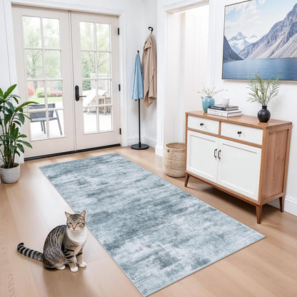 2x3 Washable Non-Slip Area Rug - Soft Low Pile Throw Rug for Kitchen Entryway Bedroom - Modern Indoor Door Mat with Rubber Backing (Beige Grey) - Colors B