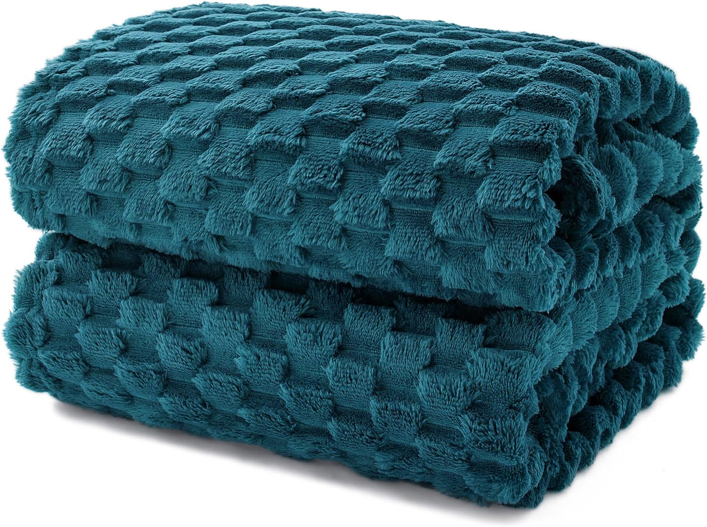 EXQ Home Fleece Throw Blanket for Couch or Bed - 3D Imitation Turtle Shell Jacquard Decorative Blankets - Cozy Soft Lightweight Fuzzy Flannel Blanket Suitable for All Seasons(50"×60",Beige)