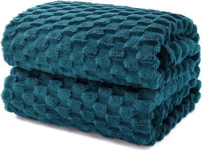 EXQ Home Fleece Throw Blanket for Couch or Bed - 3D Imitation Turtle Shell Jacquard Decorative Blankets - Cozy Soft Lightweight Fuzzy Flannel Blanket Suitable for All Seasons(50"×60",Beige)