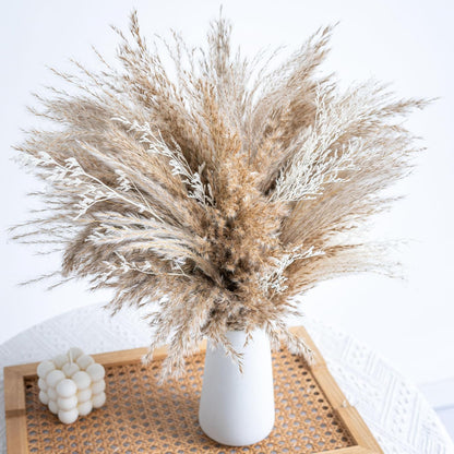 Fluffy Boho Decor Dried Grass - Dried Pampas Grass Short pompas Grass Vase Filler Dried Flowers Wedding Home Table Rustic Farmhouse Decor