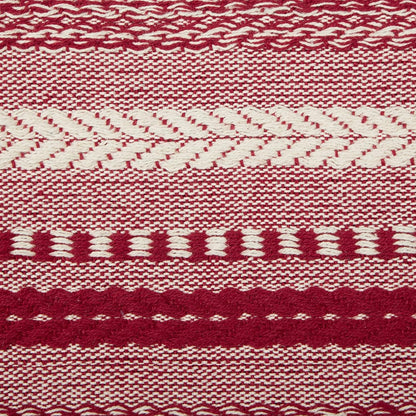 DII Farmhouse Braided Stripe Table Runner Collection, 15x72 (15x77, Fringe Included), Black