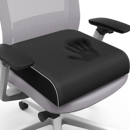 SweetSlubr Seat Cushion for Tailbone Pain Relief, Office Chair Cushion, Memory Foam Large Cushion with Non-Slip Cover for Soft Support at Office Chair, Car Seat, Airplane, Floor Pillow, Black/Large