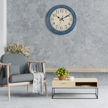 Foxtop Retro Silent Non-Ticking Round Classic Clock Quartz Decorative Battery Operated Wall Clock for Living Room Kitchen Home Office 12 Inch (Bronze)