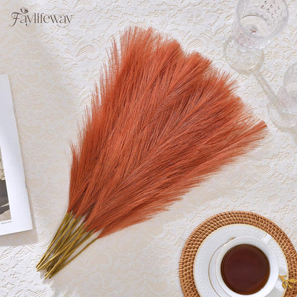 50pcs Pampas Grass 17in for Living Room Decor, Blush Pink Pampas Grass Decor, Fluffy Pink Flowers for Home Birthday Bathroom Baby Shower Wall Bow Decor(Blush & Cream & Pink)