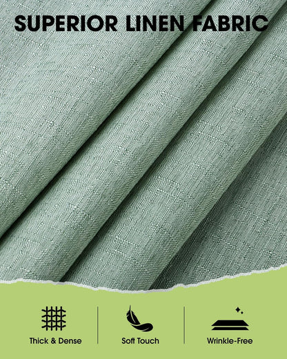 Pureegg Rectangle Linen Tablecloth Waterproof & Stain Resistant, Wrinkle-Free Table Cloth Adds Elegance and Protection, Ideal for Dining, Party, Wedding and Outdoor, 52 x 70 Inch, Sage Green