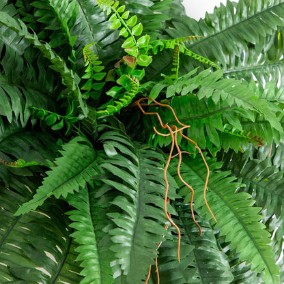 Nearly Natural 48in Artificial Boston Fern (Set of 2), Large Faux Greenery with 67 Lifelike Fronds for Indoor Wall, Shelf, and Home Office Decor