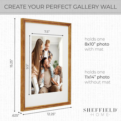 Sheffield Home 9 Piece Gallery Wall Frame Set, 11x14 in. matted to 8x10 in. (Matte Black)