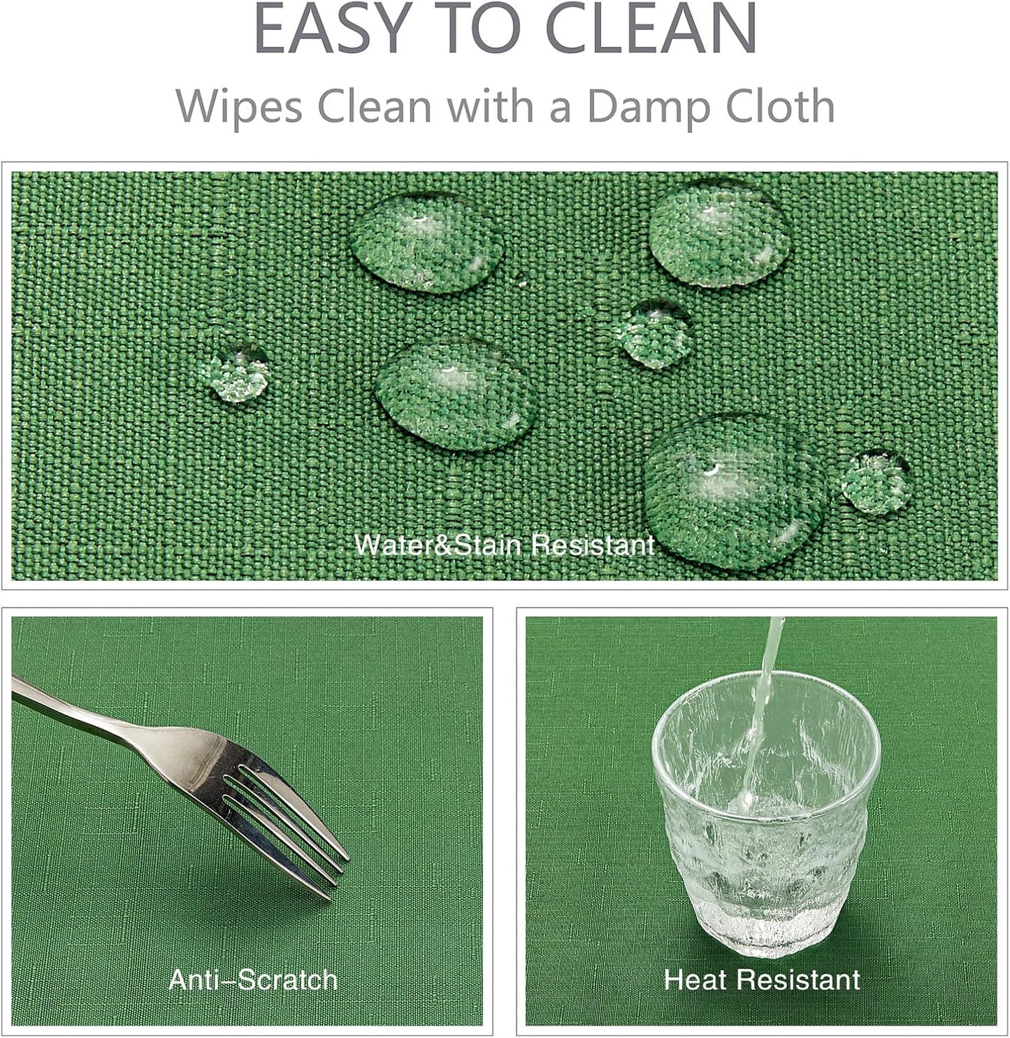 Veblandy Rectangle Tablecloth Waterproof Linen Textured Table Cloth Stain and Wrinkle Resistant Washable, Decorative Fabric Table Cover for Dining, Party and Camping (Sage Green, 52 * 70)