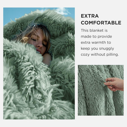 Bedsure GentleSoft Fluffy Fuzzy Faux Fur Throw Blanket for Couch, Soft Sherpa Fleece Cozy Gifts for Women, Plush Bed Blanket Room Decor for Men, Thick Warm Minky Teen Gifts Winter Bedding