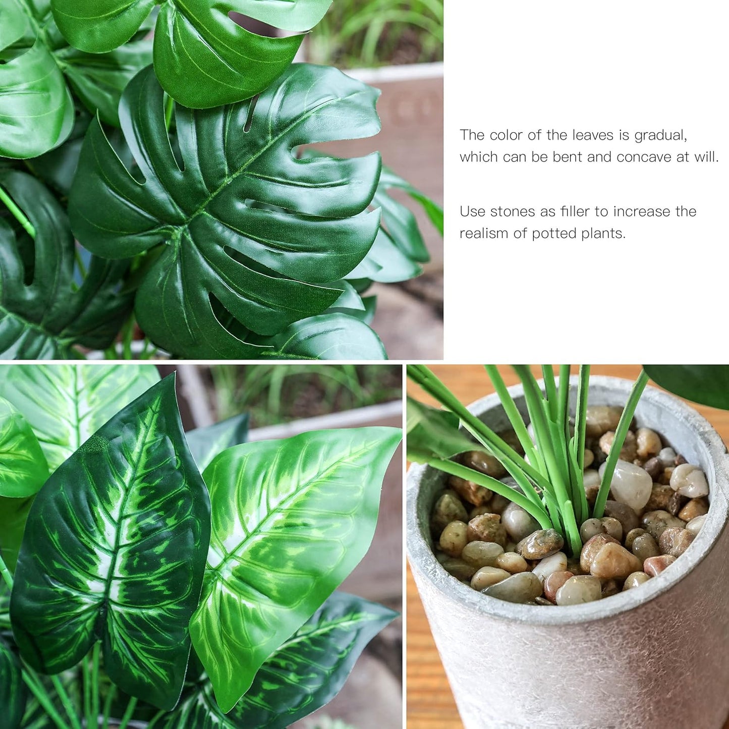 Der Rose 2 Pack Fake Plants Artificial Tropical Faux Plants Indoor for Office Desk Home Sage Green Decor