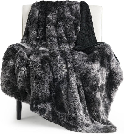 Bedsure GentleSoft Fluffy Fuzzy Faux Fur Throw Blanket for Couch, Soft Sherpa Fleece Cozy Gifts for Women, Plush Bed Blanket Room Decor for Men, Thick Warm Minky Teen Gifts Winter Bedding