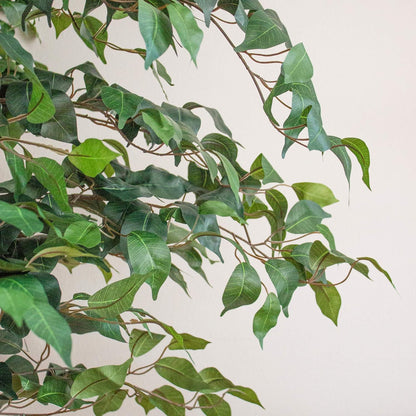 Nearly Natural 4ft Triple Trunk Ficus Silk Tree with Natural Wood Trunks and Dense Foliage, Mid-Size Faux Floor Plant for Home and Office