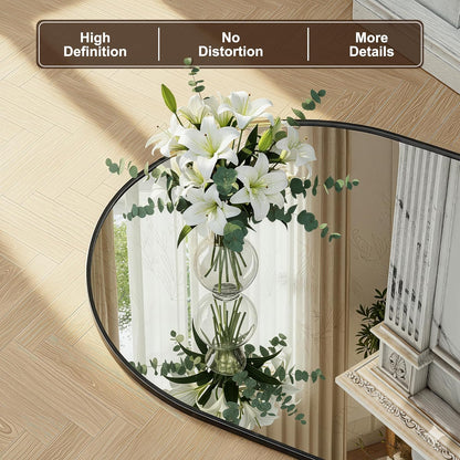 FICTOR Bathroom Mirror for Wall, Arched Vanity Bathroom Mirror for Over Sink, Metal Framed with HD Shatter-Proof Glass for Entryway, Living Room,Bedroom(2 Pack 24” x 36”, Black)