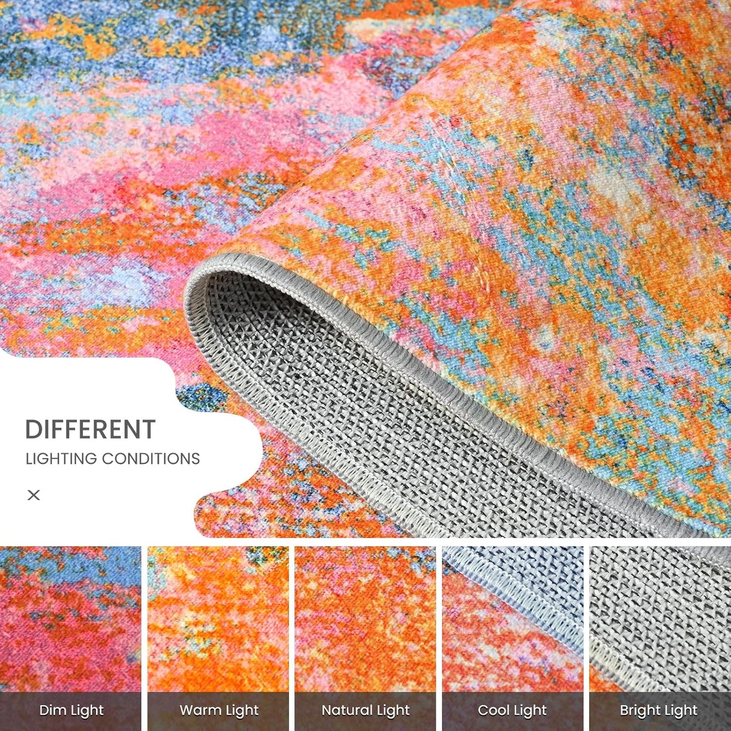 Ompaa 2x6 Rug Runners for Hallways Kitchen Runner Rug Non Slip Washable Grey Long Runner Rugs with Rubber Backing Soft Abstract Carpet Runner for Hallways, Kitchen, Bedroom, Bathroom, Entryway - Colors B
