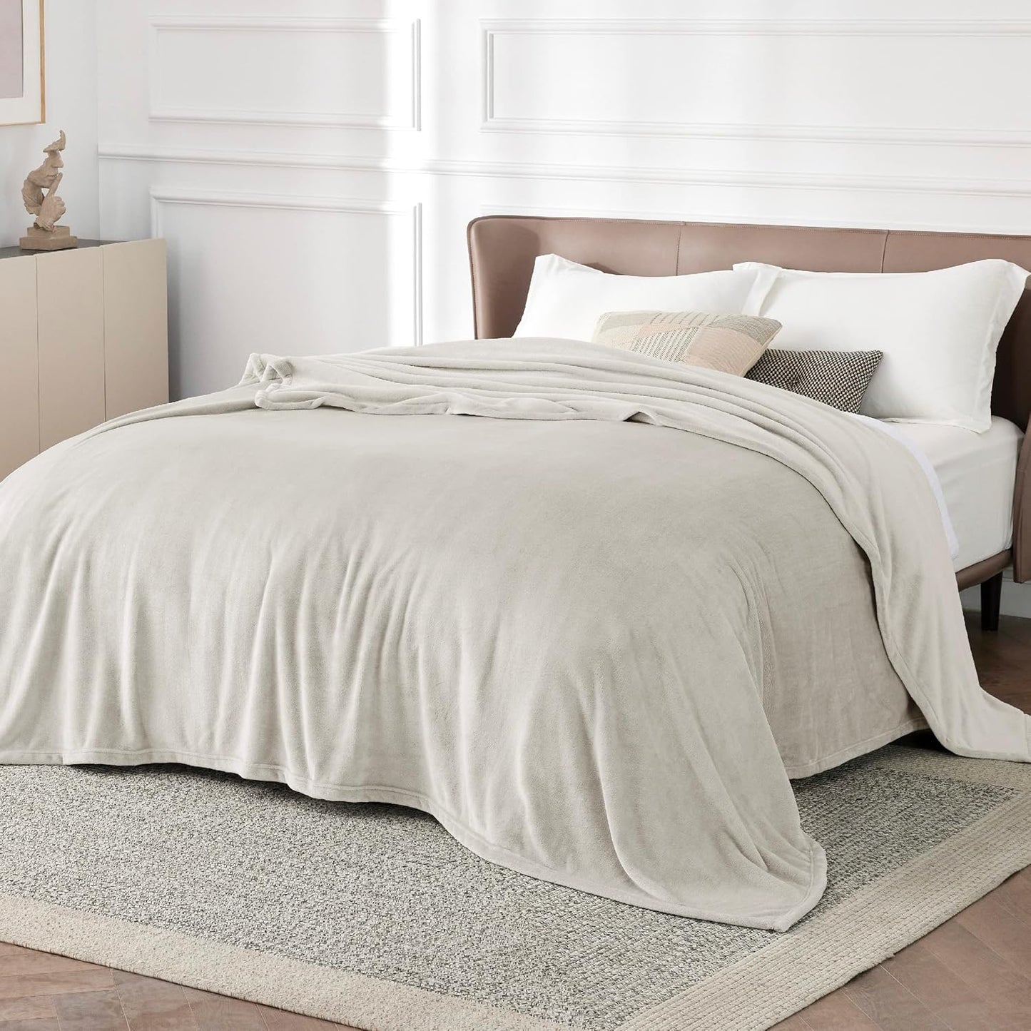Bedsure GentleSoft Fleece Throw Blanket for Couch Grey - Lightweight Plush Fuzzy Cozy Soft Blankets and Throws for Sofa, Couch, Travel, Camping, 50x60 inches - Colors A