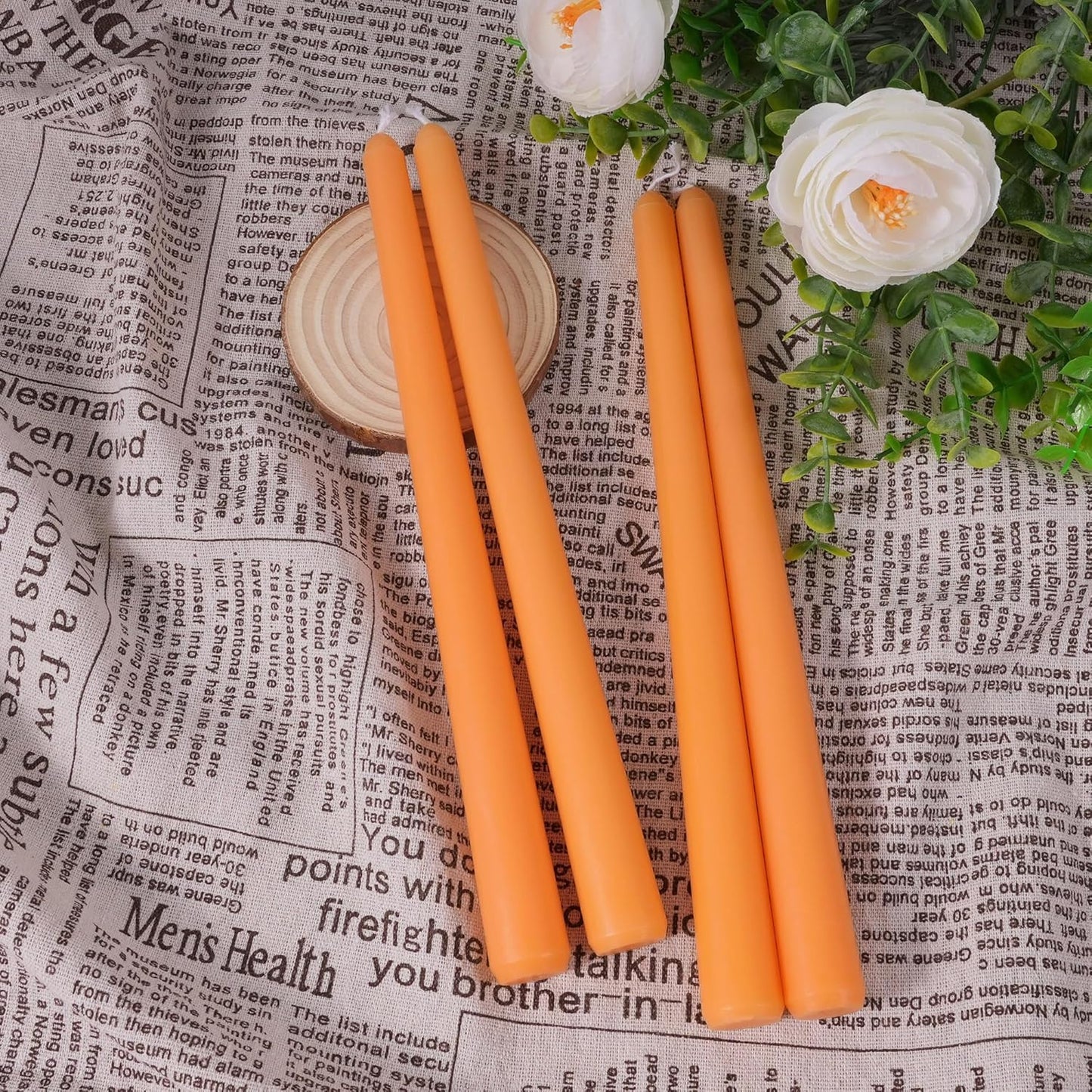 Viyffo Taper Candles, 10 Inch, 4 Pack, Olive Glow – Unscented, Dripless & Smokeless Design, Up to 8 Hour Burn – Long Tall Taper Candlesticks for Wedding, Dinner & Home Decor