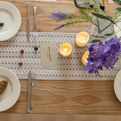 Keketoarrange Boho Sage Green Table Runner for Summer Home Decorations 12x72 Inches Farmhouse Small Macrame Woven Burlap Rustic Coffee Dresser Dining Kitchen Centerpiece Bohemian Decor