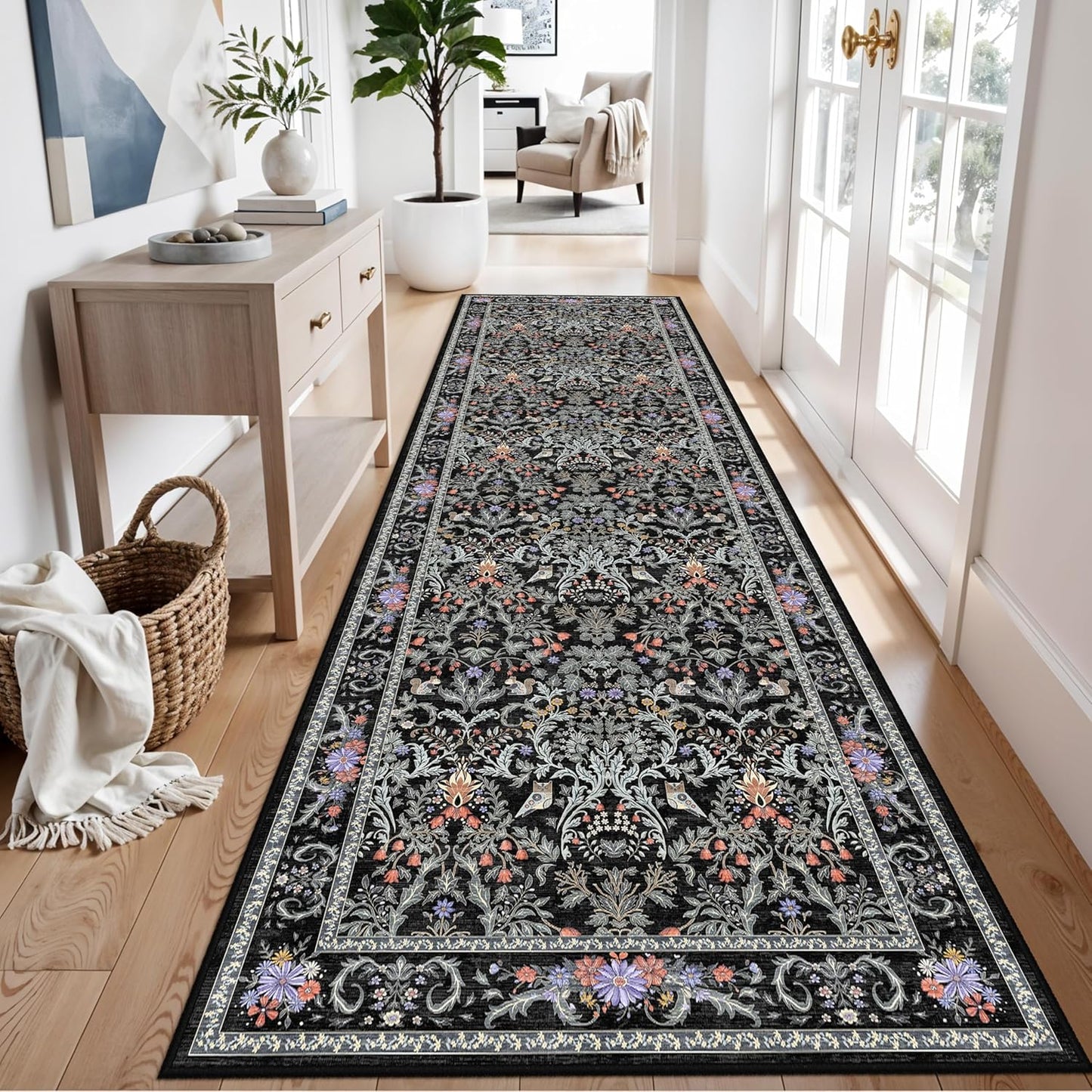 2x3 Washable Non-Slip Area Rug - Soft Low Pile Throw Rug for Kitchen Entryway Bedroom - Modern Indoor Door Mat with Rubber Backing (Beige Grey) - Colors A