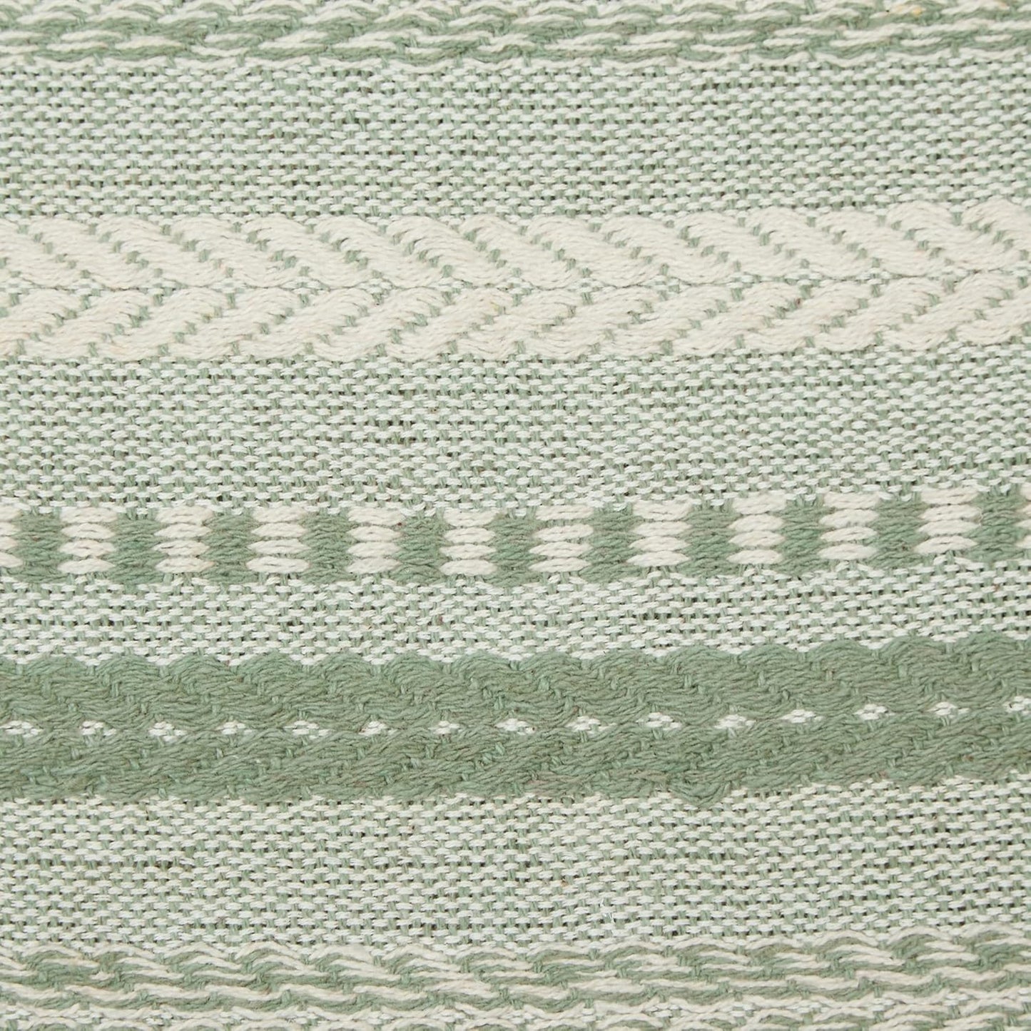 DII Farmhouse Braided Stripe Table Runner Collection, 15x72 (15x77, Fringe Included), Black