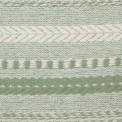 DII Farmhouse Braided Stripe Table Runner Collection, 15x72 (15x77, Fringe Included), Black