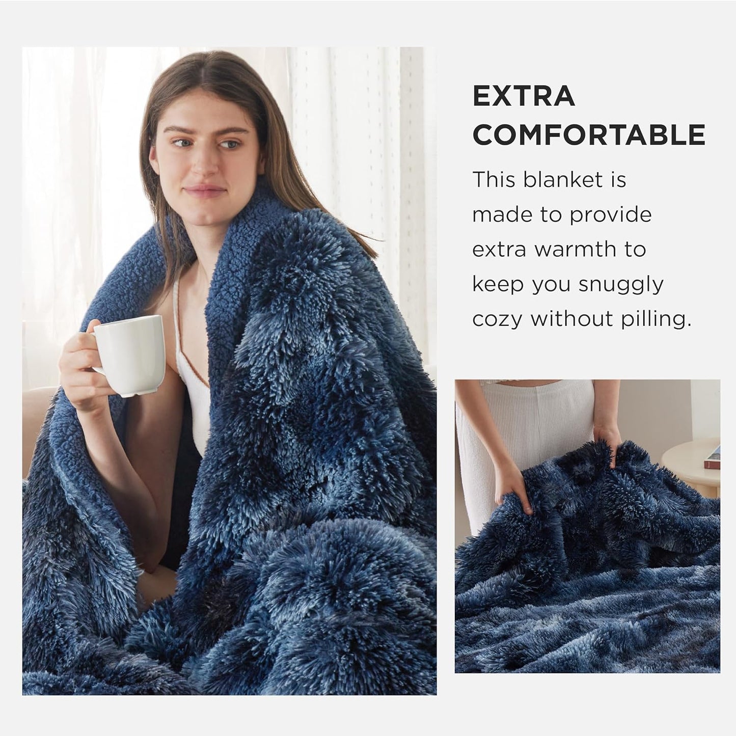 Bedsure GentleSoft Fluffy Fuzzy Faux Fur Throw Blanket for Couch, Soft Sherpa Fleece Cozy Gifts for Women, Plush Bed Blanket Room Decor for Men, Thick Warm Minky Teen Gifts Winter Bedding