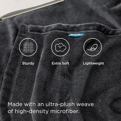 Bedsure GentleSoft Fleece Throw Blanket for Couch Grey - Lightweight Plush Fuzzy Cozy Soft Blankets and Throws for Sofa, Couch, Travel, Camping, 50x60 inches - Colors A