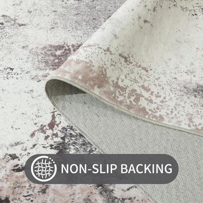 Ompaa 2x6 Rug Runners for Hallways Kitchen Runner Rug Non Slip Washable Grey Long Runner Rugs with Rubber Backing Soft Abstract Carpet Runner for Hallways, Kitchen, Bedroom, Bathroom, Entryway - Colors B