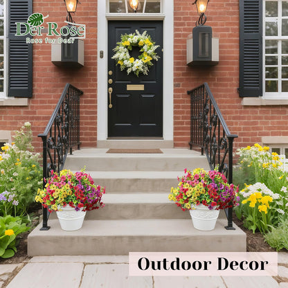Der Rose 12 Bundles Artificial Flowers for Outdoors Fake Flowers Plants Spring Summer Decoration UV Resistant for Outside Home Porch Patio Garden Decor