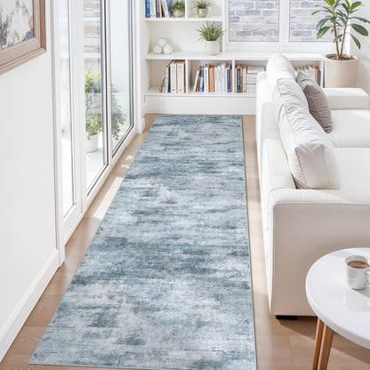 2x3 Washable Non-Slip Area Rug - Soft Low Pile Throw Rug for Kitchen Entryway Bedroom - Modern Indoor Door Mat with Rubber Backing (Beige Grey) - Colors A