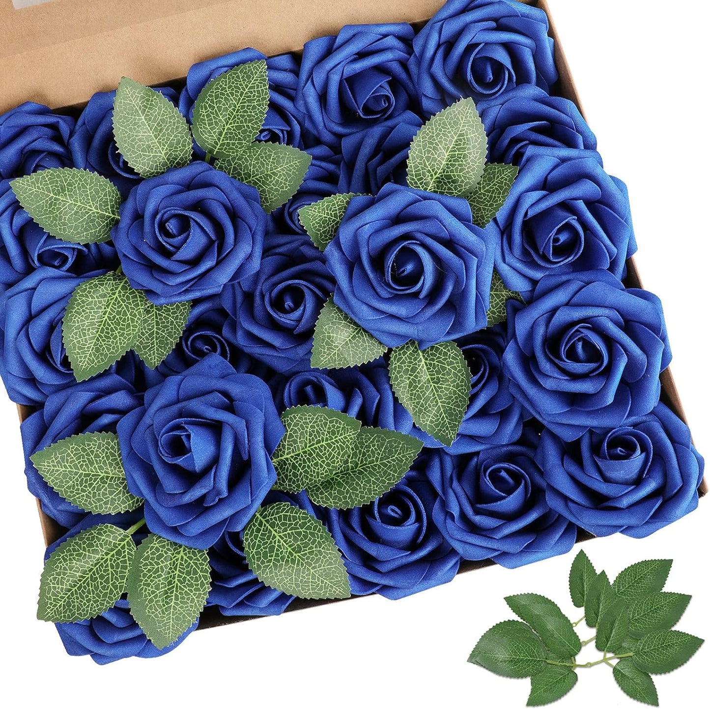 AmyHomie Artificial Flowers Dark Red Rose 25pcs Real Looking Fake Roses w/Stem for DIY Wedding Bouquets Centerpieces Arrangements Party Baby Shower Mothers Day Christmas Tree Decorations