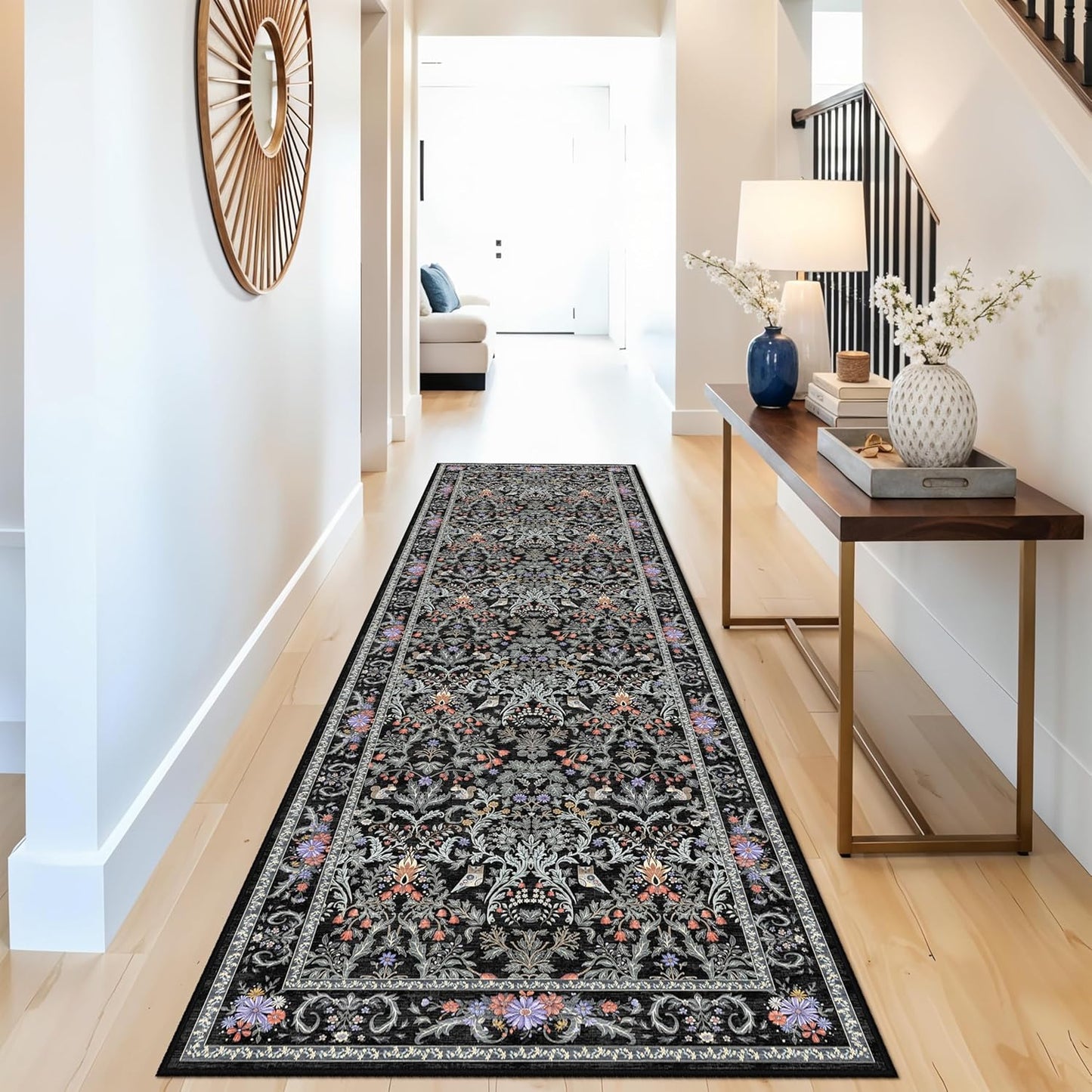 2x3 Washable Non-Slip Area Rug - Soft Low Pile Throw Rug for Kitchen Entryway Bedroom - Modern Indoor Door Mat with Rubber Backing (Beige Grey) - Colors A