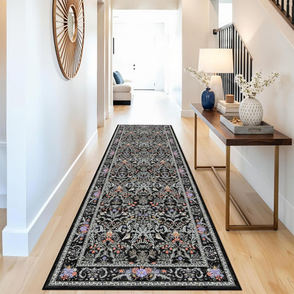 2x3 Washable Non-Slip Area Rug - Soft Low Pile Throw Rug for Kitchen Entryway Bedroom - Modern Indoor Door Mat with Rubber Backing (Beige Grey) - Colors A