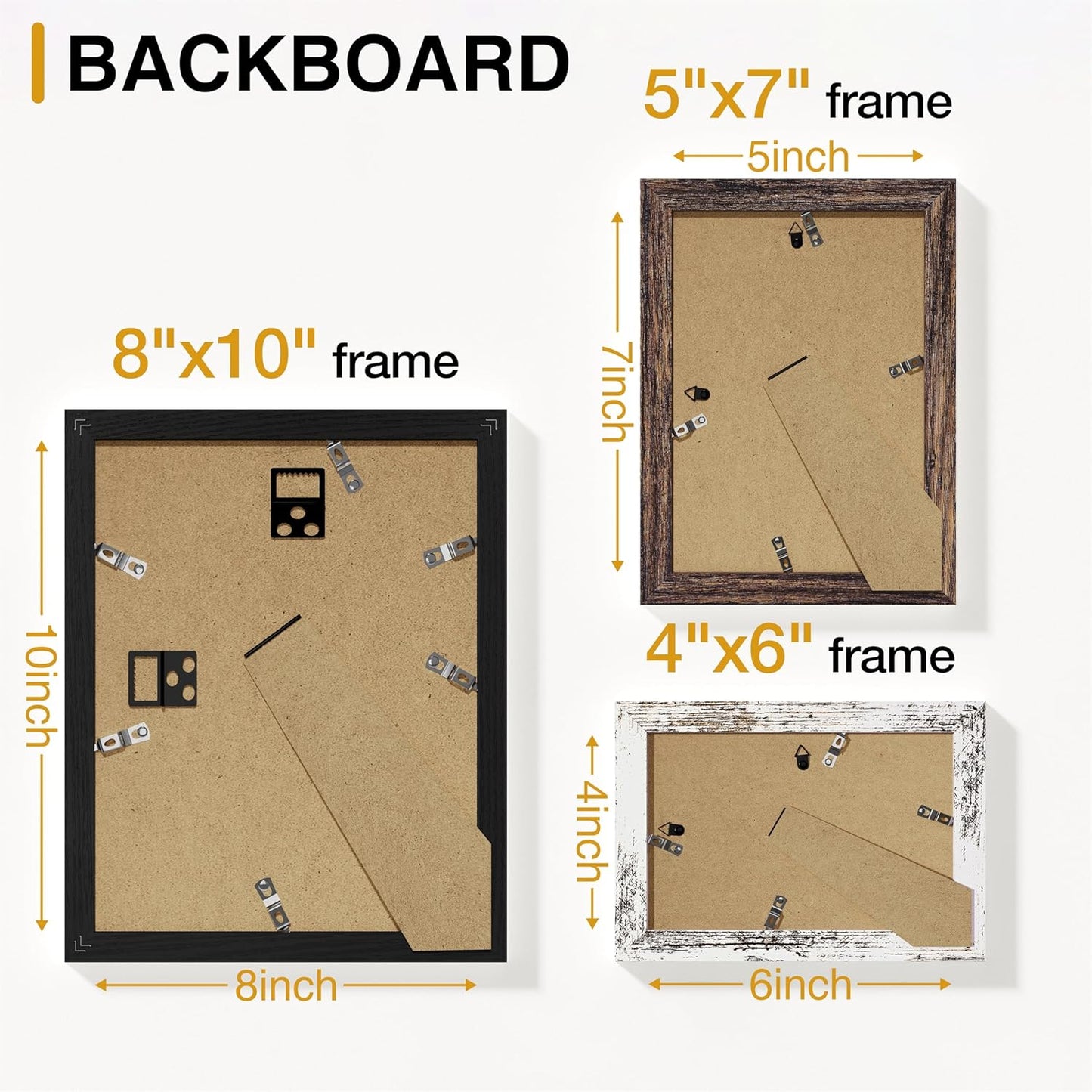 Vittanly 15 Pack Picture Frames Collage Wall Decor for Mounting or Tabletop Display, Gallery Frame Set for Family, Multi Sizes Including 3pcs 8x10, 6pcs 5x7, 6pcs 4x6, Black
