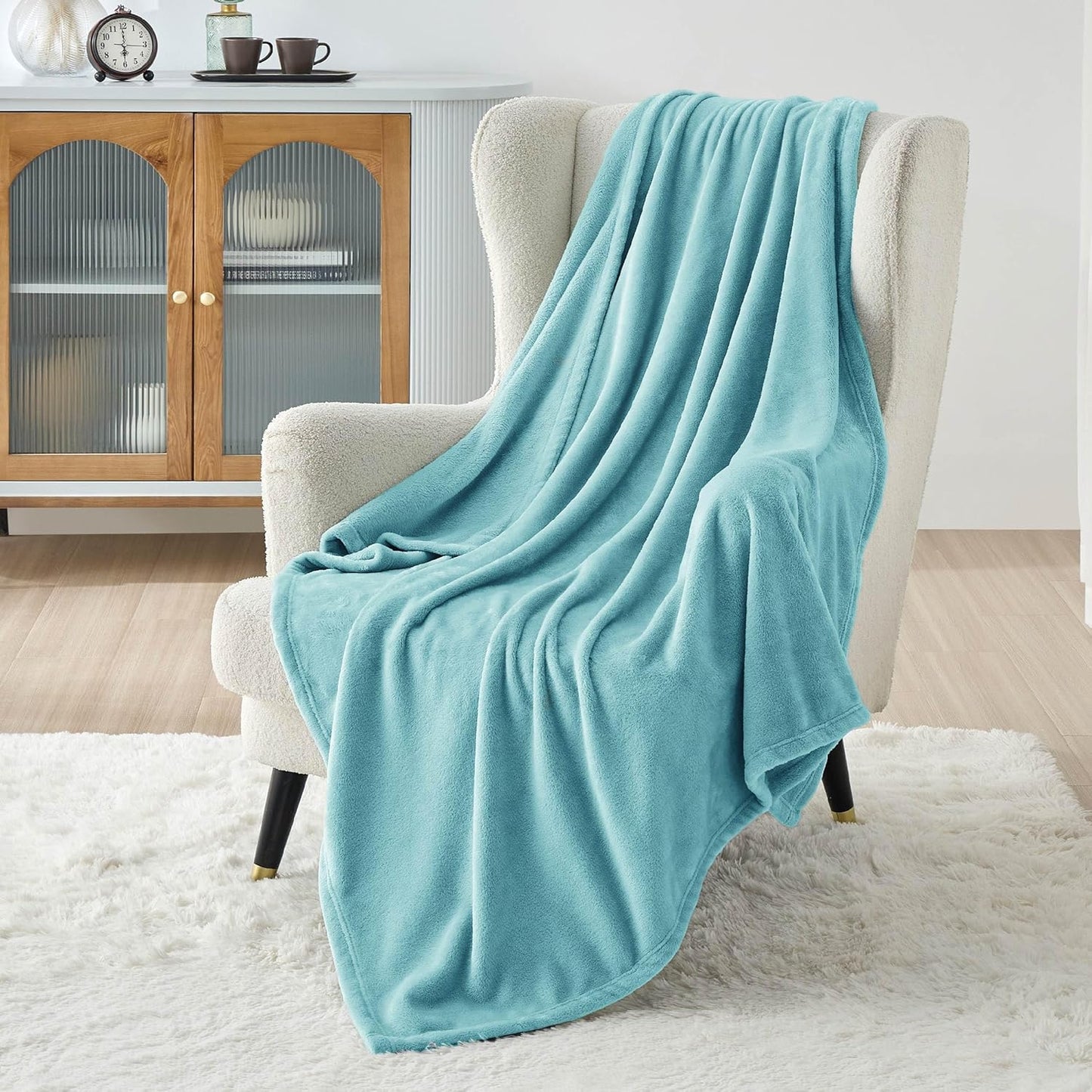 Bedsure GentleSoft Fleece Throw Blanket for Couch Grey - Lightweight Plush Fuzzy Cozy Soft Blankets and Throws for Sofa, Couch, Travel, Camping, 50x60 inches - Colors A