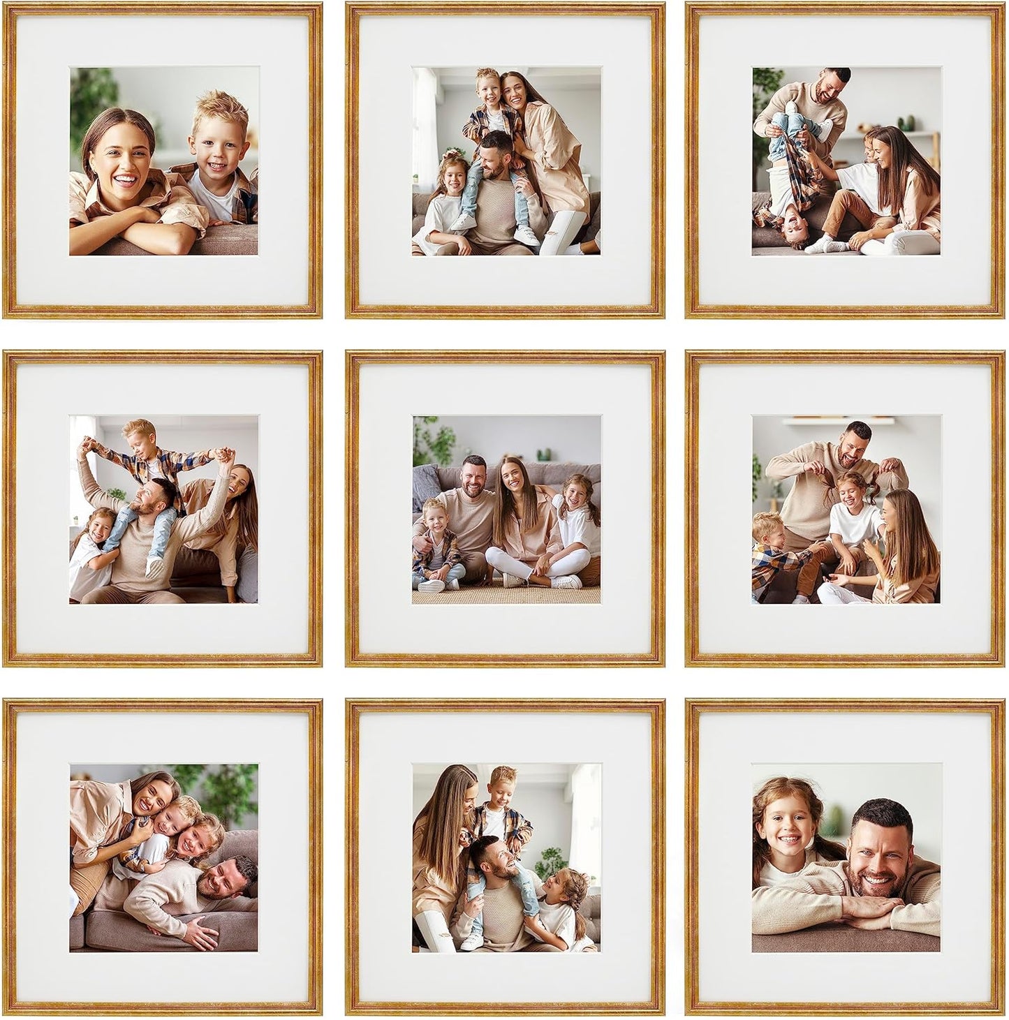 Sheffield Home 9 Piece Gallery Wall Frame Set, 11x14 in. matted to 8x10 in. (Matte Black)