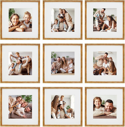 Sheffield Home 9 Piece Gallery Wall Frame Set, 11x14 in. matted to 8x10 in. (Matte Black)