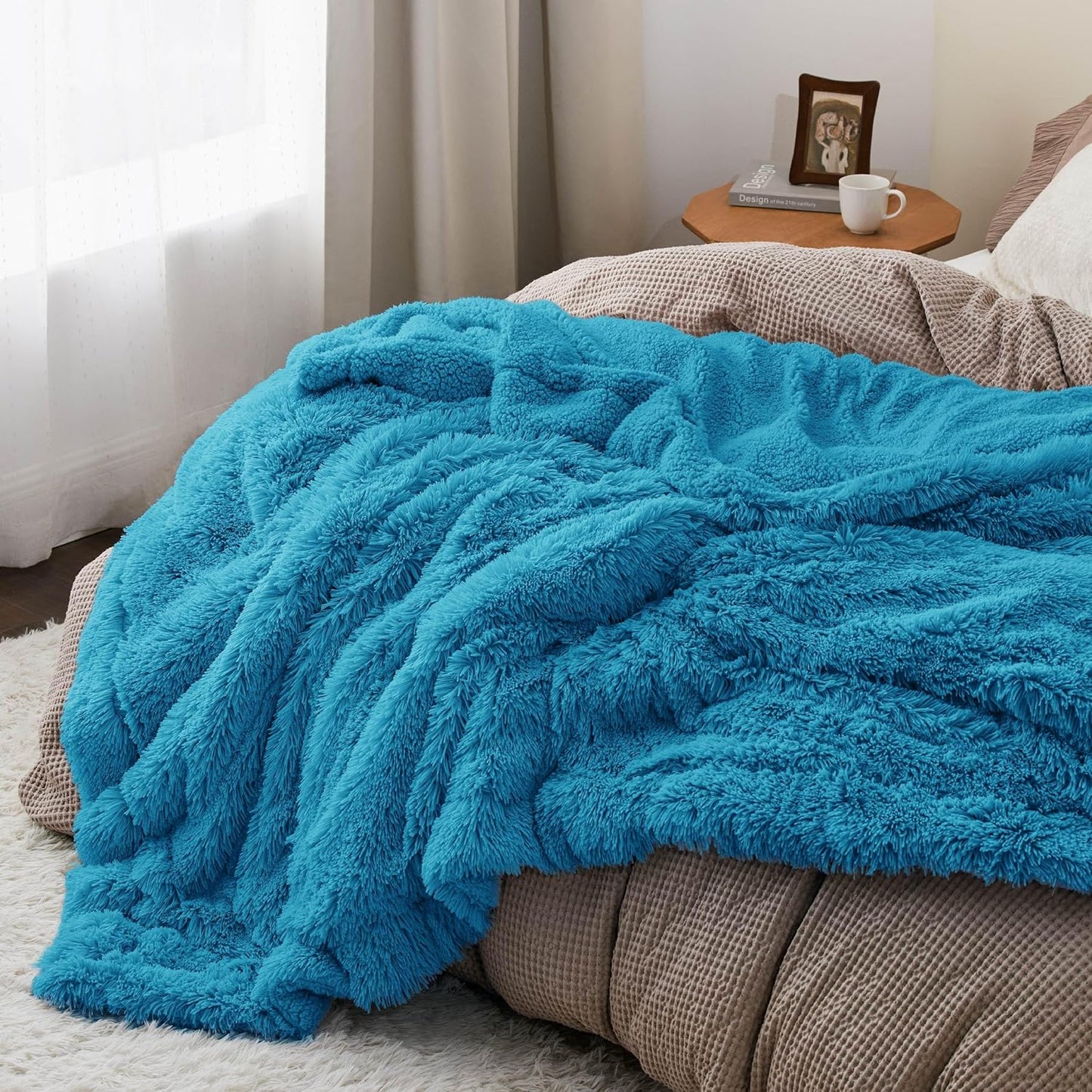 Bedsure GentleSoft Fluffy Fuzzy Faux Fur Throw Blanket for Couch, Soft Sherpa Fleece Cozy Gifts for Women, Plush Bed Blanket Room Decor for Men, Thick Warm Minky Teen Gifts Winter Bedding