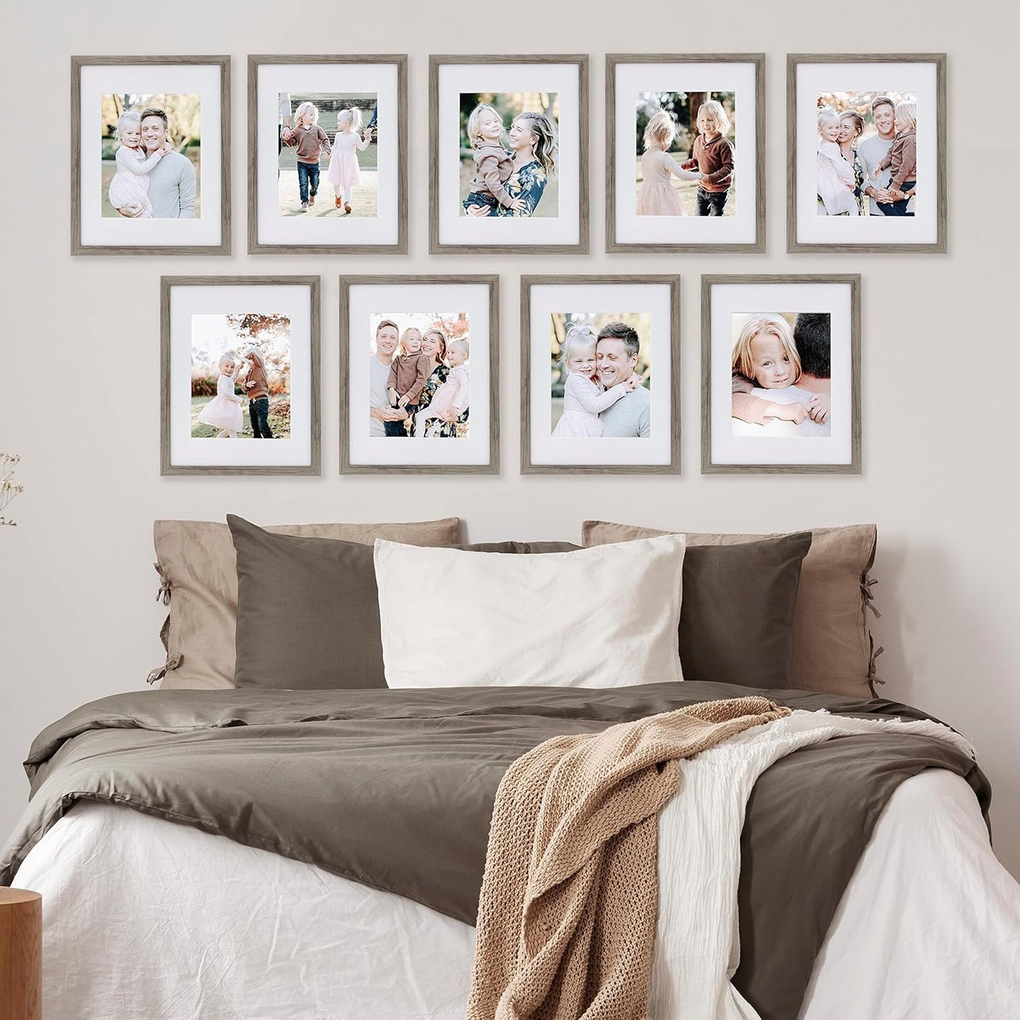 Sheffield Home 9 Piece Gallery Wall Frame Set, 11x14 in. matted to 8x10 in. (Matte Black)