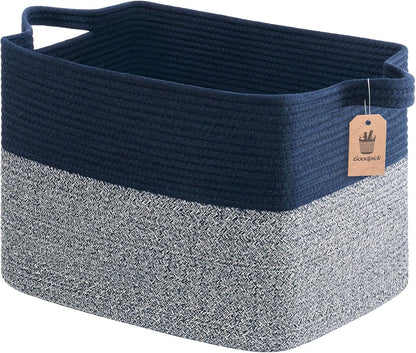 Goodpick Cube Storage Bins - Towel, Book, Cloth, Shoes, Closet Shelf Woven Baskets for Office, Baby Laundry, Toys, 13''x10''x9''