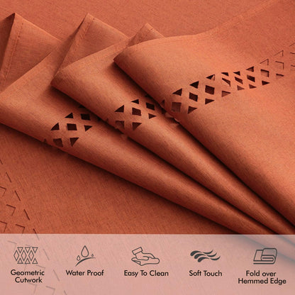 MIULEE Beige Rectangle Linen Polyester Tablecloth with Decorative Cutouts Spring Waterproof Stain Resistant & Shrink-Proof Table Cloth 52x70 inch Farmhouse Style for Dining Wedding and Outdoor