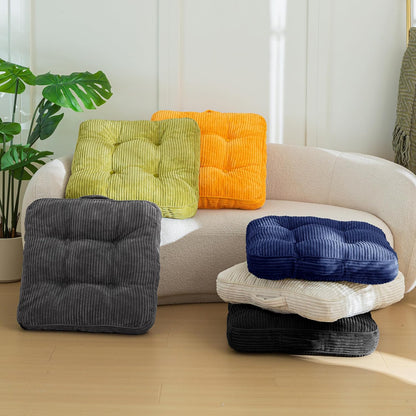 HIGOGOGO 6" Extra Thick Floor Pillow Cushion for Adults, Meditation Cushion Pillow, Large Square Floor Sitting, Tufted Corduroy Cover, for Tatami Living Room or Yoga, 22x22 Inch, 2Pack, Dark Grey