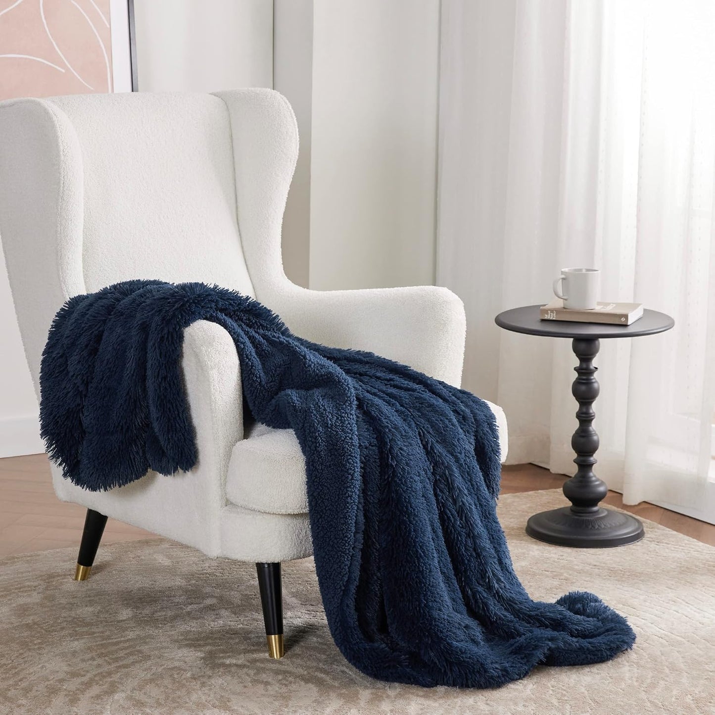 Bedsure GentleSoft Fluffy Fuzzy Faux Fur Throw Blanket for Couch, Soft Sherpa Fleece Cozy Gifts for Women, Plush Bed Blanket Room Decor for Men, Thick Warm Minky Teen Gifts Winter Bedding