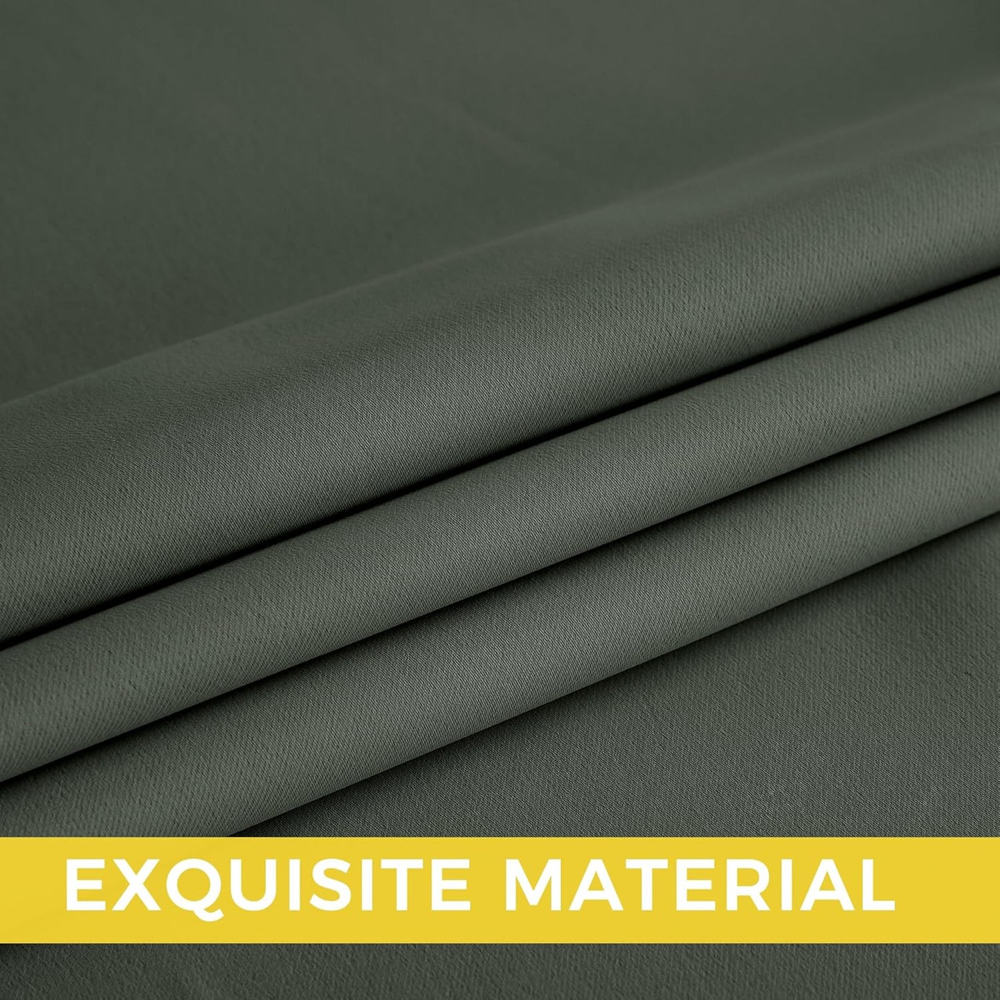 NICETOWN Halloween Pitch Black Solid Thermal Insulated Grommet Blackout Curtains/Drapes for Bedroom Window (2 Panels, 42 inches Wide by 63 inches Long, Black) - Colors C